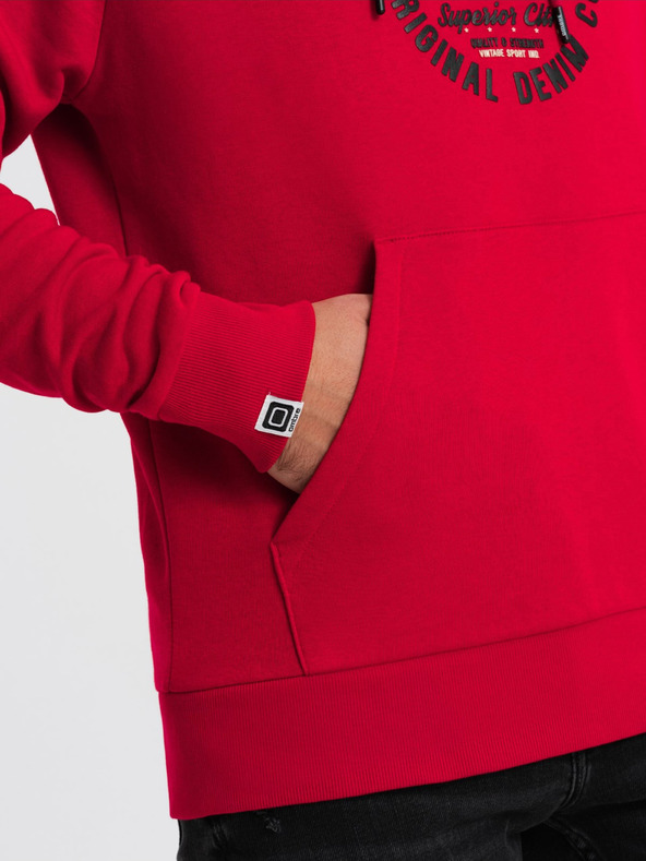 Ombre Clothing Rotes bedrucktes Herren Sweatshirt Ombre Kleidung