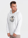 Ombre Clothing Weißer Herren-Kapuzenpullover mit Druck Ombre Clothing