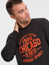 Ombre Clothing Dunkelbraunes bedrucktes Sweatshirt für Männer Ombre Clothing