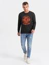 Ombre Clothing Dunkelbraunes bedrucktes Sweatshirt für Männer Ombre Clothing