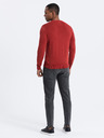 Ombre Clothing Roter Herren-Basispullover mit V-Ausschnitt Ombre Kleidung