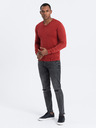Ombre Clothing Roter Herren-Basispullover mit V-Ausschnitt Ombre Kleidung