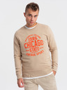 Ombre Clothing Beige Herren Sweatshirt bedruckt Ombre Kleidung