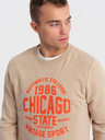 Ombre Clothing Beige Herren Sweatshirt bedruckt Ombre Kleidung
