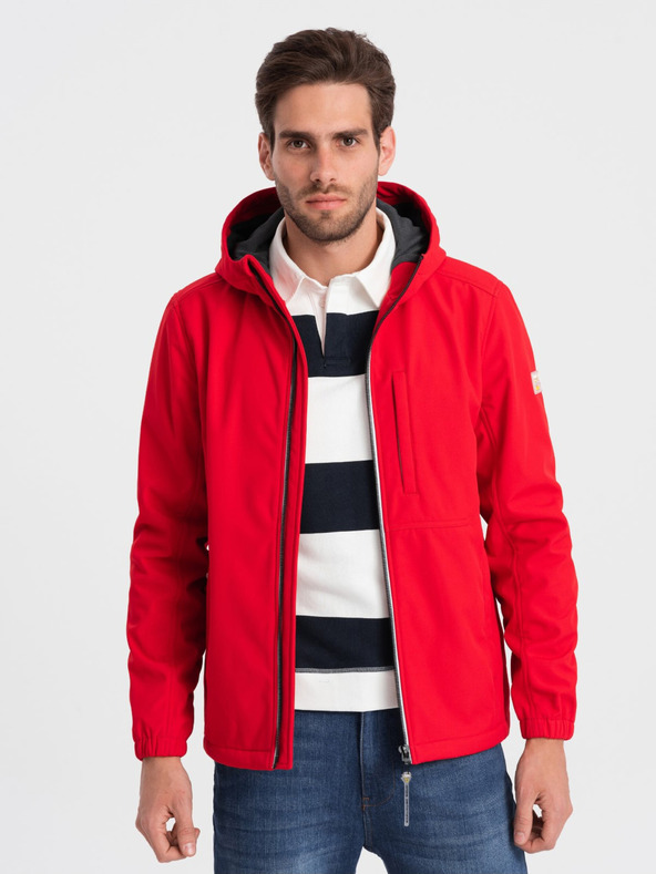 Ombre Clothing Rote Herren-Softshell-Jacke Ombre Clothing
