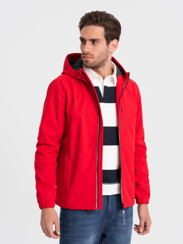 Ombre Clothing Rote Herren-Softshell-Jacke Ombre Clothing