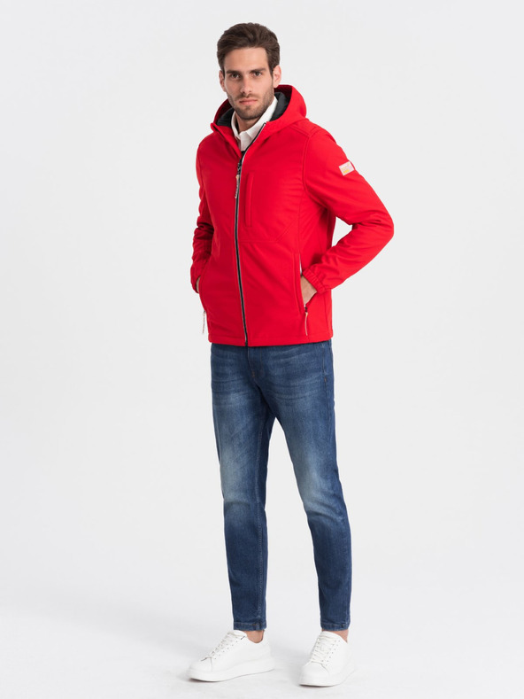 Ombre Clothing Rote Herren-Softshell-Jacke Ombre Clothing