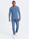 Ombre Clothing Blauer Herren Pullover mit V-Ausschnitt Ombre Clothing