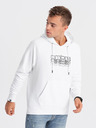 Ombre Clothing Weißer Herren-Kapuzenpullover Ombre Kleidung