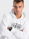 Ombre Clothing Weißer Herren-Kapuzenpullover Ombre Kleidung