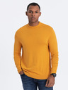 Ombre Clothing Senfgelber Herren-Basic-Pullover mit Stehkragen Ombre Clothing