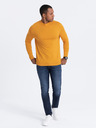 Ombre Clothing Senfgelber Herren-Basic-Pullover mit Stehkragen Ombre Clothing