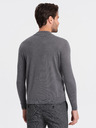 Ombre Clothing Graue Herren-Basic-Strickjacke mit Stehkragen Ombre Clothing