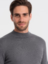 Ombre Clothing Graue Herren-Basic-Strickjacke mit Stehkragen Ombre Clothing