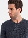 Ombre Clothing Dunkelblauer Herren-Basic-Pullover mit V-Ausschnitt Ombre Clothing