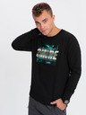 Ombre Clothing Schwarzes bedrucktes Herren-Sweatshirt Ombre Clothing