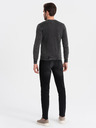 Ombre Clothing Schwarzer Herren-Basic-Pullover mit V-Ausschnitt Ombre Clothing