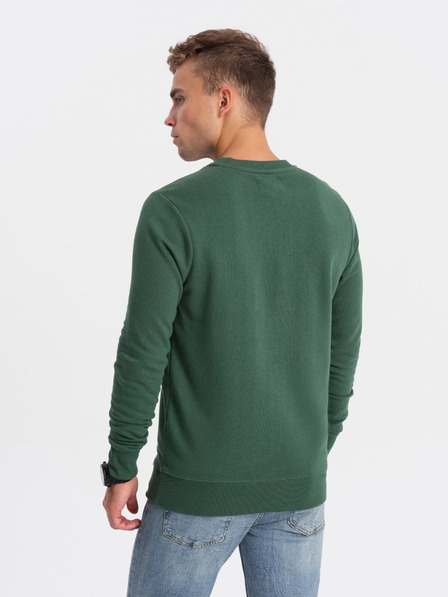 Ombre Clothing Grünes bedrucktes Herren-Sweatshirt Ombre Clothing