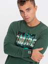 Ombre Clothing Grünes bedrucktes Herren-Sweatshirt Ombre Clothing