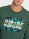 Ombre Clothing Grünes bedrucktes Herren-Sweatshirt Ombre Clothing