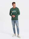 Ombre Clothing Grünes bedrucktes Herren-Sweatshirt Ombre Clothing