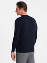 Ombre Clothing Dunkelblauer Herren-Basic-Pullover mit Stehkragen Ombre Clothing