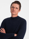 Ombre Clothing Dunkelblauer Herren-Basic-Pullover mit Stehkragen Ombre Clothing