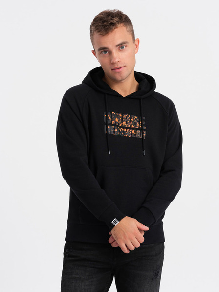 Ombre Clothing Schwarzer Herren-Kapuzenpullover Ombre Clothing