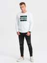 Ombre Clothing Weißer Herren-Kapuzenpullover mit Druck Ombre Clothing