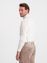 Ombre Clothing Cremefarbener Herren-Basic-Rollkragenpullover Ombre Clothing