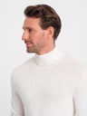 Ombre Clothing Cremefarbener Herren-Basic-Rollkragenpullover Ombre Clothing