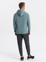 Ombre Clothing Blauer Herren-Kapuzenpullover mit Druck Ombre Clothing