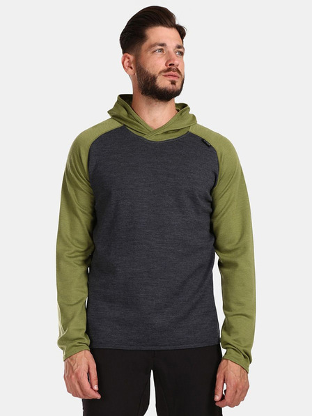 Kilpi Grün-grauer Herren-Pullover aus Merinowolle Kilpi MOSEO-M