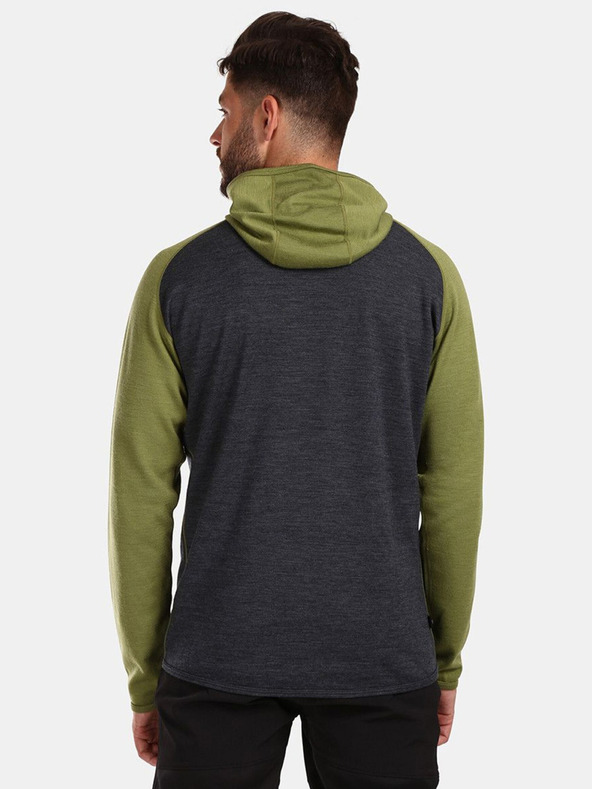 Kilpi Grün-grauer Herren-Pullover aus Merinowolle Kilpi MOSEO-M