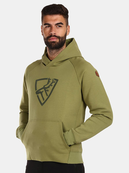 Kilpi Khakifarbenes Herren-Baumwoll-Sweatshirt Kilpi FJELA-M