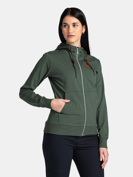 Kilpi Dunkelgrünes Damen-Baumwoll-Sweatshirt Kilpi TARALI-W