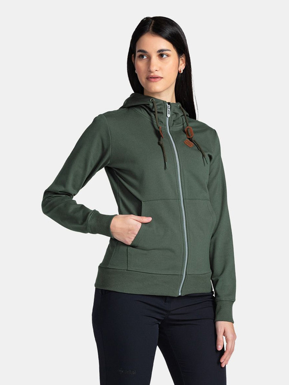 Kilpi Dunkelgrünes Damen-Baumwoll-Sweatshirt Kilpi TARALI-W