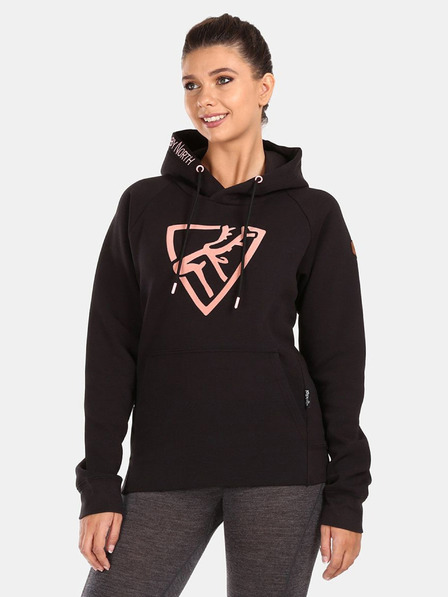 Kilpi Schwarzer Damen-Kapuzenpullover aus Baumwolle Kilpi FJELA-W