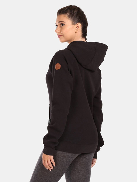 Kilpi Schwarzer Damen-Kapuzenpullover aus Baumwolle Kilpi FJELA-W