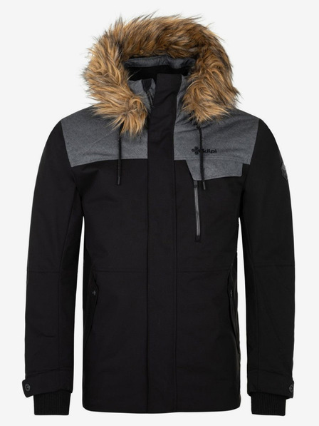 Kilpi Schwarze Herren-Winterjacke mit Fellimitat Kilpi ALPHA
