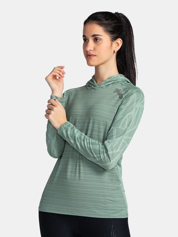 Kilpi Grünes Damen-Kapuzen-Sweatshirt Kilpi AILEEN