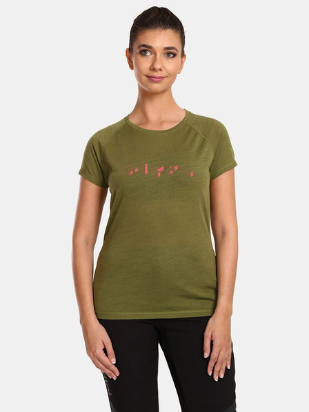 Kilpi Grünes Damen-T-Shirt aus Wollmischung Kilpi ZARJA