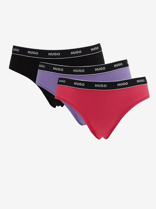 HUGO Dreier-Set Hosen in Schwarz, Lila und Pink HUGO