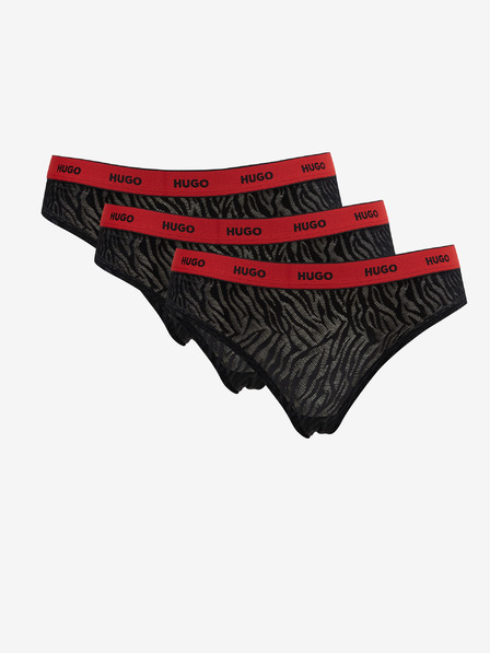 HUGO Dreier-Set Damen-Tangas in Schwarz HUGO