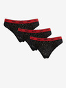 HUGO Dreier-Set Damen-Strings in Schwarz HUGO