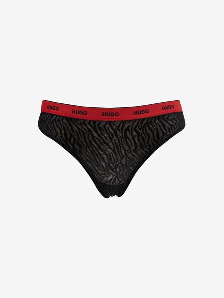HUGO Dreier-Set Damen-Strings in Schwarz HUGO