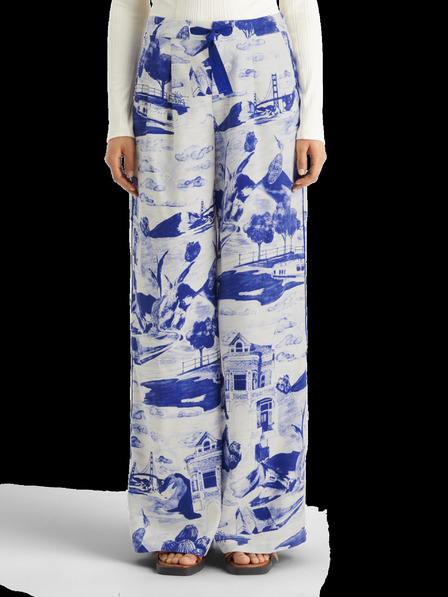 Scotch & Soda Blaue gemusterte Damenhosen Scotch & Soda Eleni
