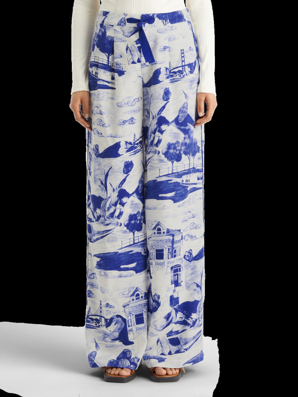 Scotch & Soda Blaue gemusterte Damenhosen Scotch & Soda Eleni