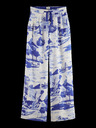Scotch & Soda Blaue gemusterte Damenhosen Scotch & Soda Eleni