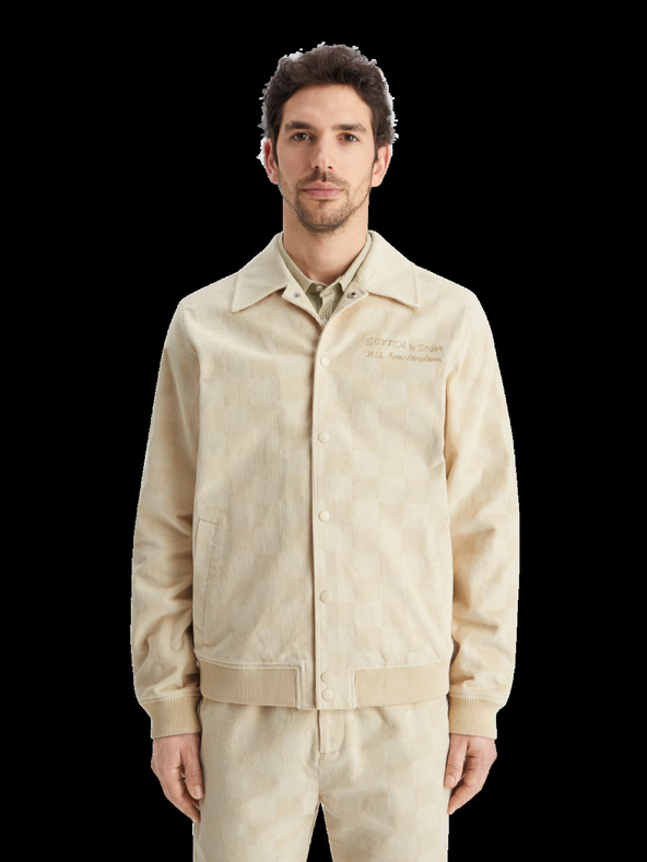 Scotch & Soda Cremefarbene Herren-Cordjacke Scotch & Soda College